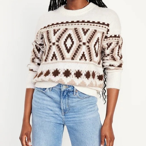 NWT Old Navy Cozy Fair Aisle Sweater Large Western Cowgirl - Picture 1 of 8